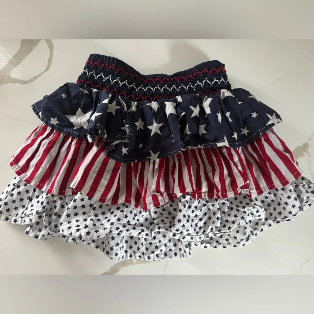 4th of July Ruffled Skirt Children’s Place Size 5 6 Stars Stripes Red White Blue